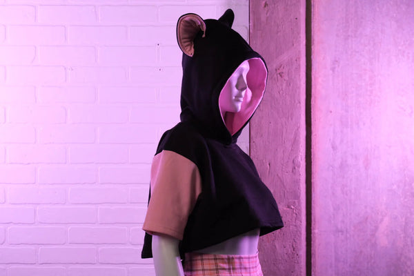 Crop Top Hoodie with Ears