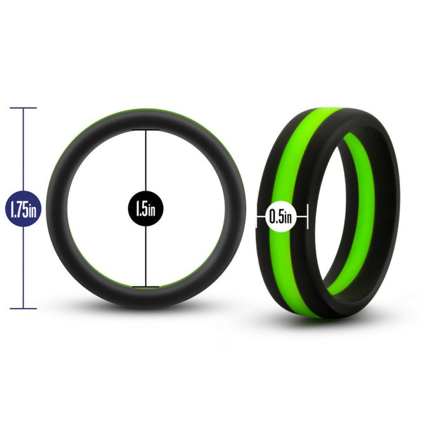 Cock Ring - Silicone - Performance Go Pro - Black/Green