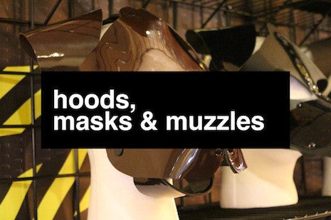 Puppy, kitten, and fox play hoods, masks and muzzles